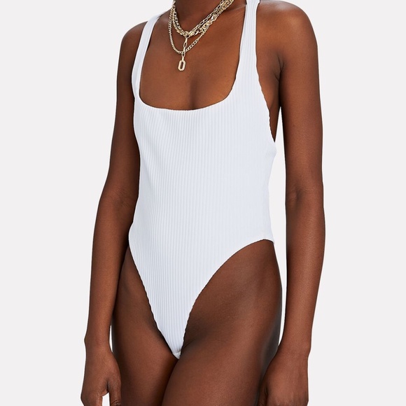 GAUGE81 Stretched Ribbed Square Neck White Bodysuit XS - Picture 2 of 8